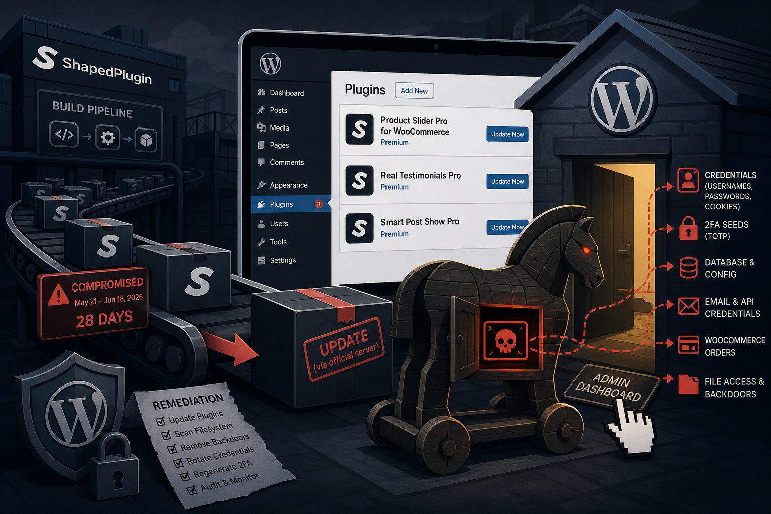 ShapedPlugin's Official Update Server Delivered Backdoors for 28 Days